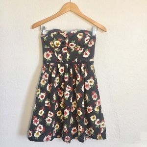 Strapless floral dress